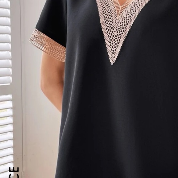 Top Rated SHEIN Essnce Contrast Guipure Lace Blouse - Picture 3 of 3